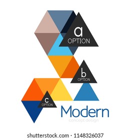 Diseño de formas triangulares diseño de iconos abstractos del logotipo de negocios. Idea del emblema de marca de logotipo de empresa. Ilustración del vector