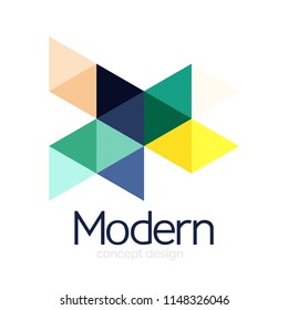 Diseño de formas triangulares diseño de iconos abstractos del logotipo de negocios. Idea del emblema de marca de logotipo de empresa. Ilustración del vector