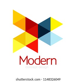 Diseño de formas triangulares diseño de iconos abstractos del logotipo de negocios. Idea del emblema de marca de logotipo de empresa. Ilustración del vector