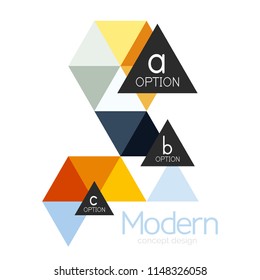 Diseño de formas triangulares diseño de iconos abstractos del logotipo de negocios. Idea del emblema de marca de logotipo de empresa. Ilustración del vector