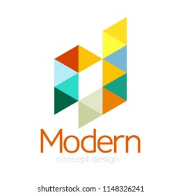 Triangle shape design abstract business logo icon design. Company logotype branding emblem idea. Vector illustration