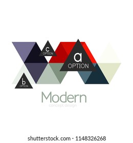 Triangle shape design abstract business logo icon design. Company logotype branding emblem idea. Vector illustration