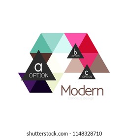 Triangle shape design abstract business logo icon design. Company logotype branding emblem idea. Vector illustration