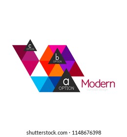 Triangle shape design abstract business logo icon design. Company logotype branding emblem idea. Vector illustration