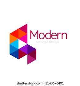 Triangle shape design abstract business logo icon design. Company logotype branding emblem idea. Vector illustration
