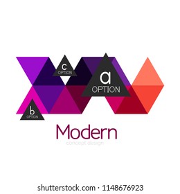Diseño de formas triangulares diseño de iconos abstractos del logotipo de negocios. Idea del emblema de marca de logotipo de empresa. Ilustración del vector