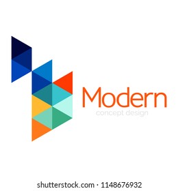 Diseño de formas triangulares diseño de iconos abstractos del logotipo de negocios. Idea del emblema de marca de logotipo de empresa. Ilustración del vector
