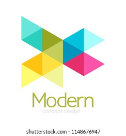 Diseño de formas triangulares diseño de iconos abstractos del logotipo de negocios. Idea del emblema de marca de logotipo de empresa. Ilustración del vector