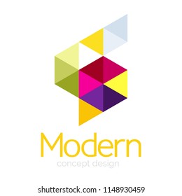 Diseño de formas triangulares diseño de iconos abstractos del logotipo de negocios. Idea del emblema de marca de logotipo de empresa. Ilustración del vector