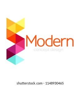 Diseño de formas triangulares diseño de iconos abstractos del logotipo de negocios. Idea del emblema de marca de logotipo de empresa. Ilustración del vector