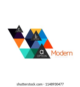 Triangle shape design abstract business logo icon design. Company logotype branding emblem idea. Vector illustration