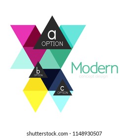 Diseño de formas triangulares diseño de iconos abstractos del logotipo de negocios. Idea del emblema de marca de logotipo de empresa. Ilustración del vector