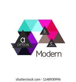 Triangle shape design abstract business logo icon design. Company logotype branding emblem idea. Vector illustration