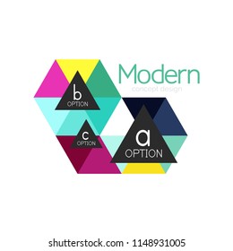 Triangle shape design abstract business logo icon design. Company logotype branding emblem idea. Vector illustration