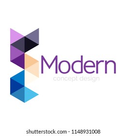 Diseño de formas triangulares diseño de iconos abstractos del logotipo de negocios. Idea del emblema de marca de logotipo de empresa. Ilustración del vector