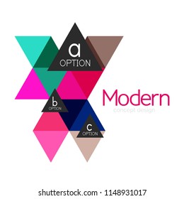 Diseño de formas triangulares diseño de iconos abstractos del logotipo de negocios. Idea del emblema de marca de logotipo de empresa. Ilustración del vector