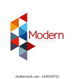 Diseño de formas triangulares diseño de iconos abstractos del logotipo de negocios. Idea del emblema de marca de logotipo de empresa. Ilustración del vector