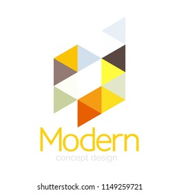 Triangle shape design abstract business logo icon design. Company logotype branding emblem idea. Vector illustration