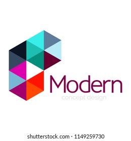 Triangle shape design abstract business logo icon design. Company logotype branding emblem idea. Vector illustration