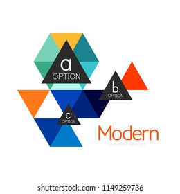 Triangle shape design abstract business logo icon design. Company logotype branding emblem idea. Vector illustration