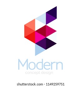 Triangle shape design abstract business logo icon design. Company logotype branding emblem idea. Vector illustration