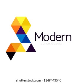 Triangle shape design abstract business logo icon design. Company logotype branding emblem idea. Vector illustration