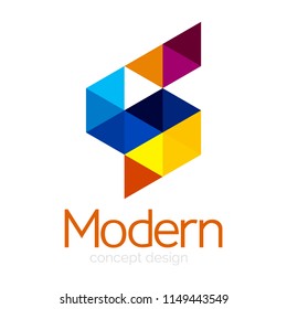 Triangle shape design abstract business logo icon design. Company logotype branding emblem idea. Vector illustration