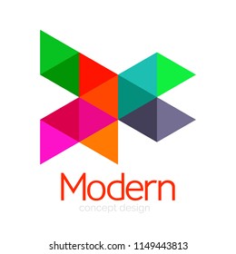 Triangle shape design abstract business logo icon design. Company logotype branding emblem idea. Vector illustration