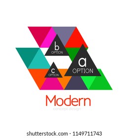 Triangle shape design abstract business logo icon design. Company logotype branding emblem idea. Vector illustration