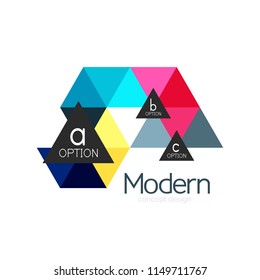 Triangle shape design abstract business logo icon design. Company logotype branding emblem idea. Vector illustration