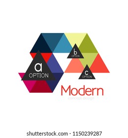 Triangle shape design abstract business logo icon design. Company logotype branding emblem idea. Vector illustration