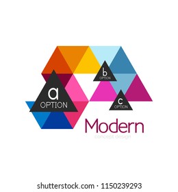Triangle shape design abstract business logo icon design. Company logotype branding emblem idea. Vector illustration