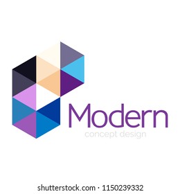Triangle shape design abstract business logo icon design. Company logotype branding emblem idea. Vector illustration