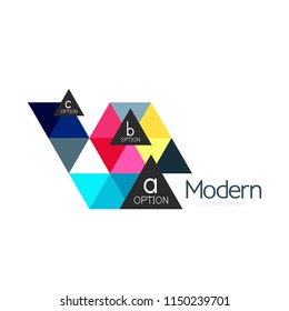 Triangle shape design abstract business logo icon design. Company logotype branding emblem idea. Vector illustration