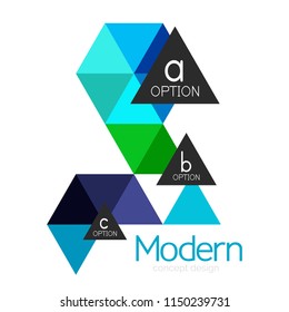 Diseño de formas triangulares diseño de iconos abstractos del logotipo de negocios. Idea del emblema de marca de logotipo de empresa. Ilustración del vector