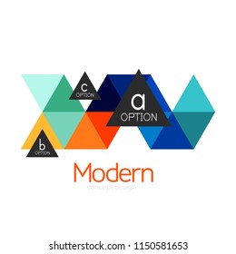 Diseño de formas triangulares diseño de iconos abstractos del logotipo de negocios. Idea del emblema de marca de logotipo de empresa. Ilustración del vector