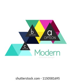 Triangle shape design abstract business logo icon design. Company logotype branding emblem idea. Vector illustration