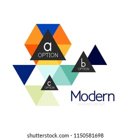 Triangle shape design abstract business logo icon design. Company logotype branding emblem idea. Vector illustration