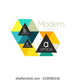 Triangle shape design abstract business logo icon design. Company logotype branding emblem idea. Vector illustration