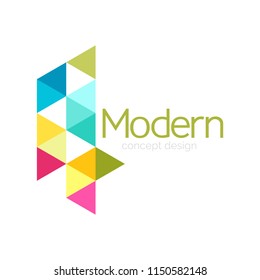 Triangle shape design abstract business logo icon design. Company logotype branding emblem idea. Vector illustration