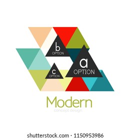 Triangle shape design abstract business logo icon design. Company logotype branding emblem idea. Vector illustration