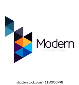 Triangle shape design abstract business logo icon design. Company logotype branding emblem idea. Vector illustration