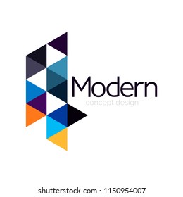 Triangle shape design abstract business logo icon design. Company logotype branding emblem idea. Vector illustration