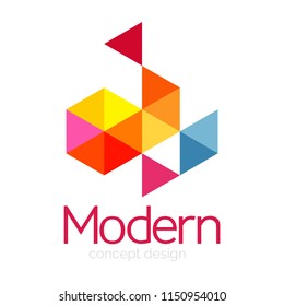 Triangle shape design abstract business logo icon design. Company logotype branding emblem idea. Vector illustration