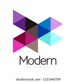 Triangle shape design abstract business logo icon design. Company logotype branding emblem idea. Vector illustration