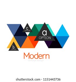 Diseño de formas triangulares diseño de iconos abstractos del logotipo de negocios. Idea del emblema de marca de logotipo de empresa. Ilustración del vector