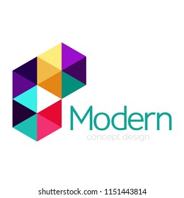 Triangle shape design abstract business logo icon design. Company logotype branding emblem idea. Vector illustration
