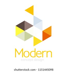 Triangle shape design abstract business logo icon design. Company logotype branding emblem idea. Vector illustration