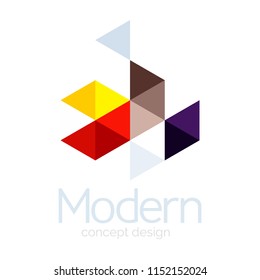 Triangle shape design abstract business logo icon design. Company logotype branding emblem idea. Vector illustration