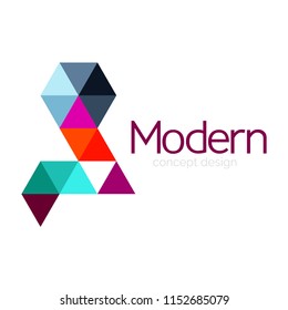 Triangle shape design abstract business logo icon design. Company logotype branding emblem idea. Vector illustration